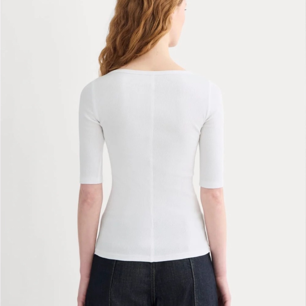 Everlane | THE LUXE RIB SCOOP-NECK TEE - Picture 3 of 11